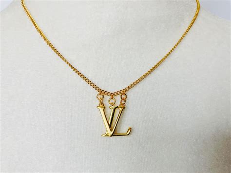 louis vuitton letter necklace j|14k Louis Vuitton necklace.